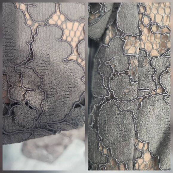 Feather Bone Viivi Lane Overlay Romantic Wideleg Palazzo Pull On Pants Sz. LP - Picture 7 of 7